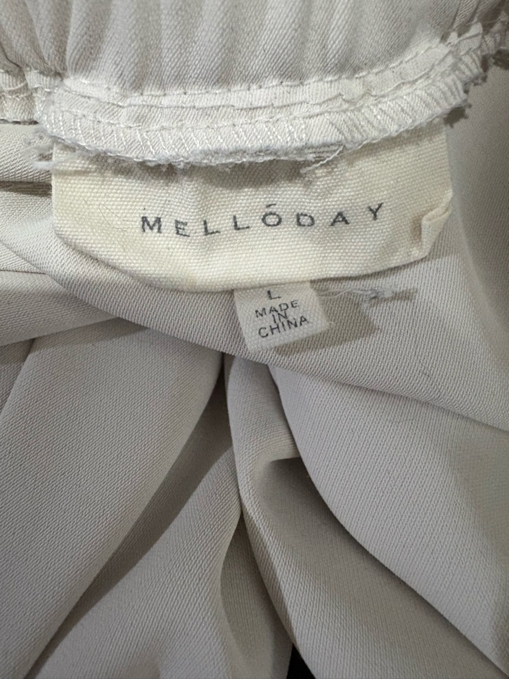 MELLODAY Soft Cream Flowing Pants - Picture 3 of 3